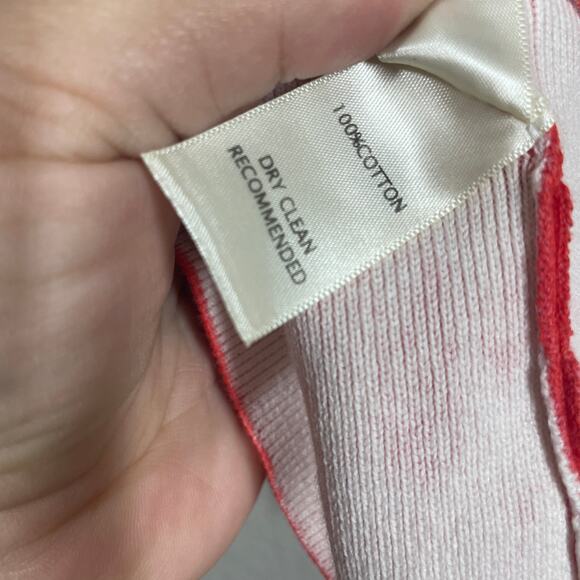 Ecru Size Medium Printed Square Neck Tank Top Red Washed Scarlet Cotton Rib - Picture 9 of 9